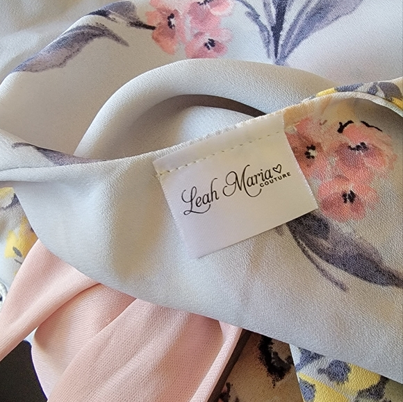 Two piece summer top and bottom size small light blue and pink boho - Picture 2 of 6